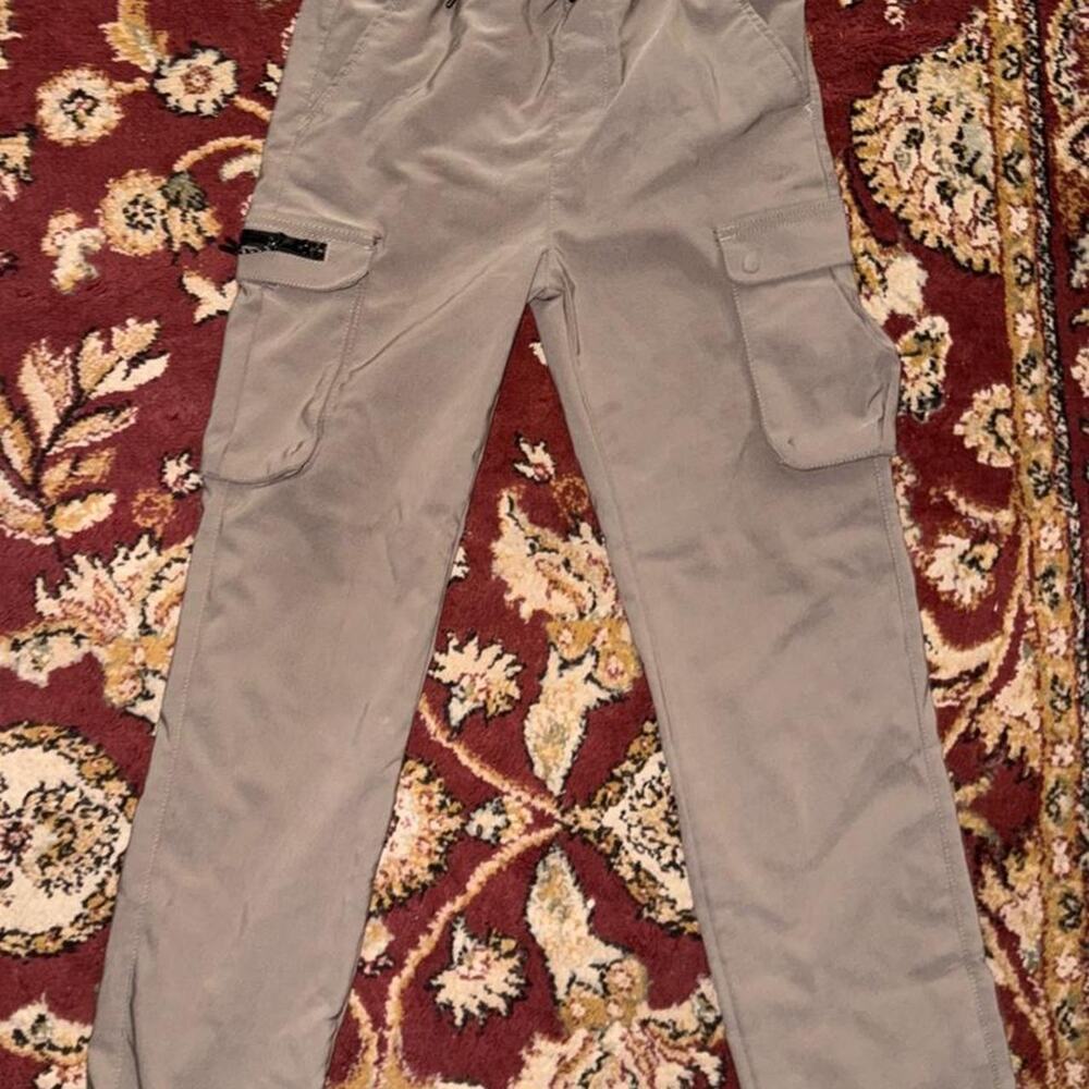 Tan cargo pants with adjustable